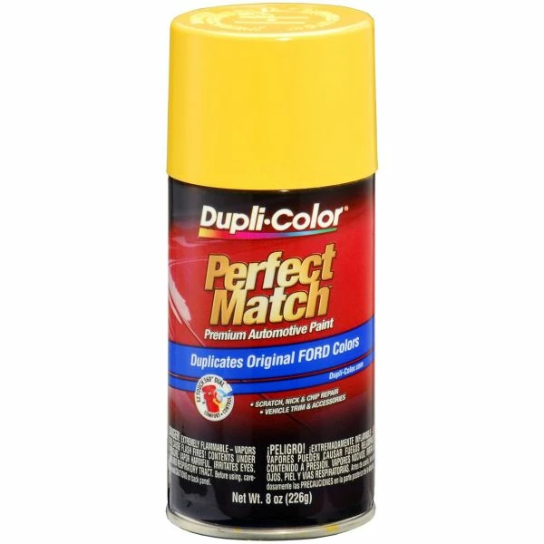 New ๐ Dupli-Color Perfect Match Premium Automotive Paint Ford Chrome Yellow (BZ) Aerosol 8 OZ BFM0363 ๐